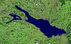 Боденское озеро, снимок со спутника